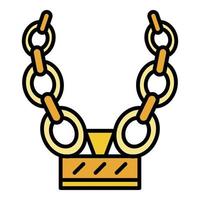 Rap gold chain icon color outline vector