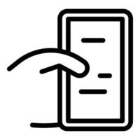 vector de contorno de icono móvil de mano. dispositivo de telefono