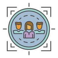 Customer retention icon color outline vector