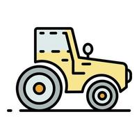 Modern tractor icon color outline vector