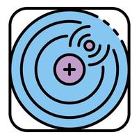 Drone radar location icon color outline vector