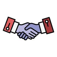 Handshake icon color outline vector