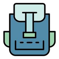 Canvas backpack icon color outline vector