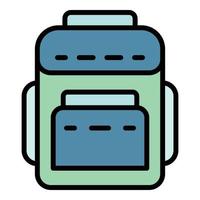 Textile backpack icon color outline vector