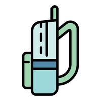 Side of backpack icon color outline vector