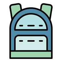 Tourism backpack icon color outline vector