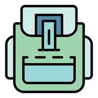 Modern backpack icon color outline vector