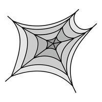 vector de contorno de color de icono de tela de araña de miedo