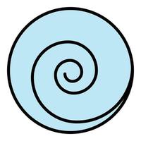 círculo espiral icono color contorno vector