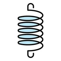 Spiral elastic coil icon color outline vector