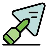 Builder trowel icon color outline vector