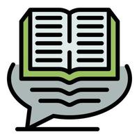 leer libro traductor icono color contorno vector