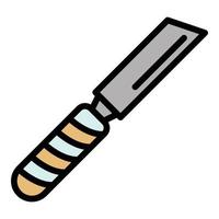 Steel chisel icon color outline vector