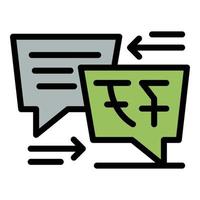 Translator interpreter icon color outline vector