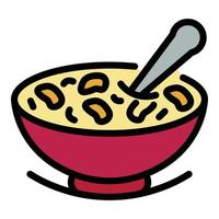 Breakfast cereal flakes icon color outline vector