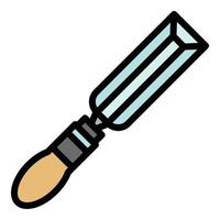 Carving chisel icon color outline vector