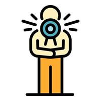 Person with a megaphone icon color outline vector