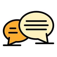 Chat bubbles with text icon color outline vector