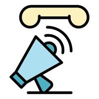 Megaphone and handset icon color outline vector