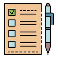 Ballot checklist icon color outline vector