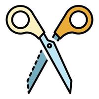 Scissors icon color outline vector