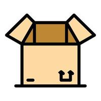 Open box icon color outline vector