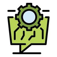 Gear chat engineer icon color outline vector