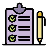 Engineer checklist icon color outline vector