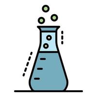 Chemical flask icon color outline vector