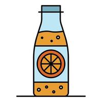 Lemonade bottle icon color outline vector