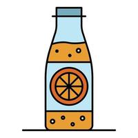 Lemonade bottle icon color outline vector