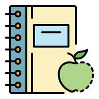 Homework clean notebook icon color outline vector