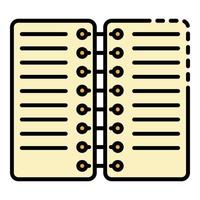 Coil notebook icon color outline vector