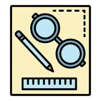 Homework tool icon color outline vector