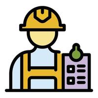 Engineer clipboard icon color outline vector