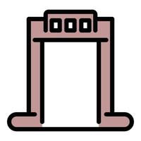 System metal detector icon color outline vector