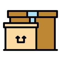 Postal parcel delivery icon color outline vector