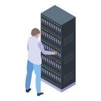 It administrator icon, isometric style vector