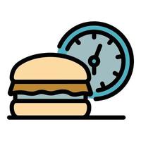 Fast burger delivery icon color outline vector