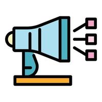 Megaphone and footnotes icon color outline vector