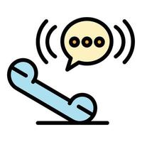 Telephone handset icon color outline vector