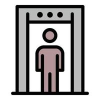 Security metal detector icon color outline vector