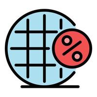 Tax percent net icon color outline vector