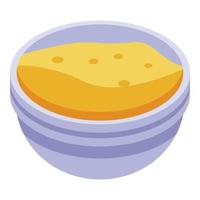 Cereal flakes bowl icon, isometric style vector