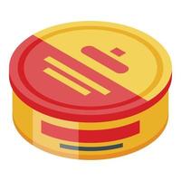 Swedish tin can icon, isometric style vector