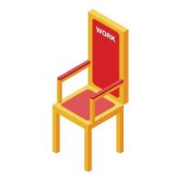 Free work place chair icon, isometric style vector