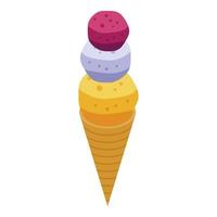 Ball ice cream icon, isometric style vector