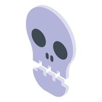 Skull hoax icon, isometric style vector