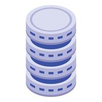 Server storage icon, isometric style vector