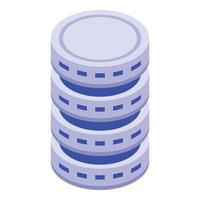 Server storage icon, isometric style vector